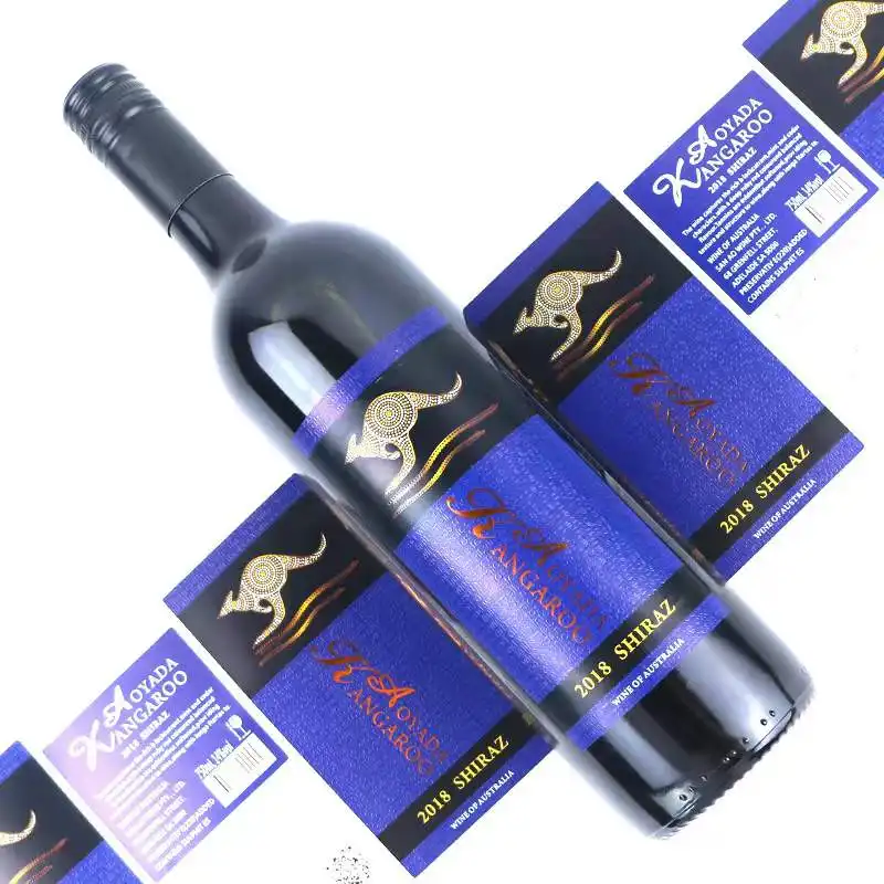 Autocollants de bouteille de vin rouge en relief, impression personnalisée, Logo privé, feuille d'or, étiquettes autocollantes