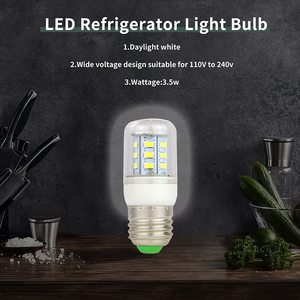 หลอดไฟตู้เย็น LED 3.5แสงสีขาว E26 K,หลอดไฟตู้เย็น LED ตู้เย็นขนาดเล็ก6000 W 40วัตต์เทียบเท่าตู้แช่แข็ง Frigidaire