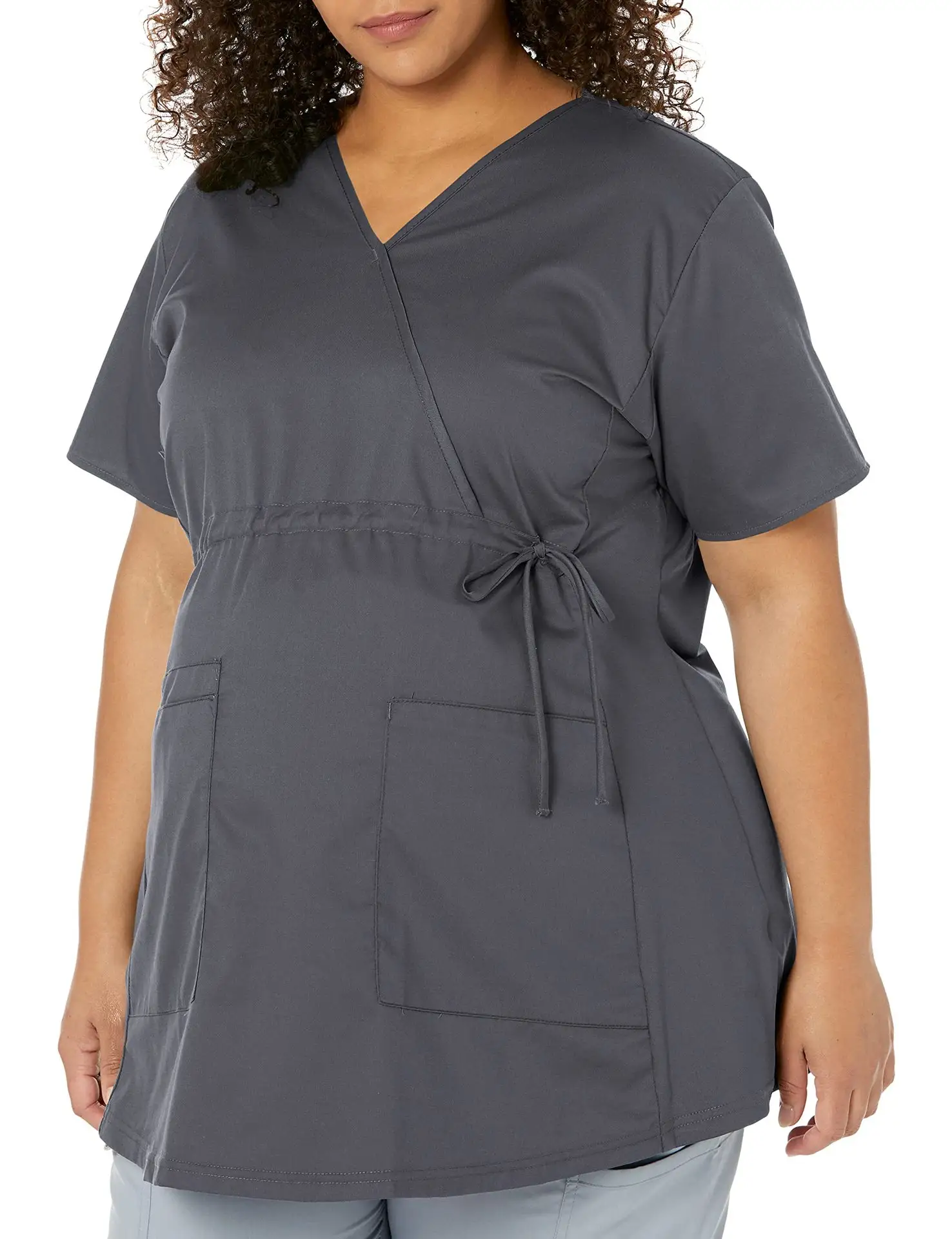 OEM atasan ibu hamil wanita Scrub ukuran besar seragam perawat perawat medis atasan seragam Suster dengan tali pinggang yang dapat disesuaikan