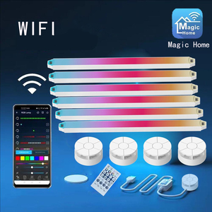 2025ไฟ LED ติดผนัง6ชิ้น, ชุดไฟ LED ติดผนังอัจฉริยะตกแต่งบ้าน6ชิ้น