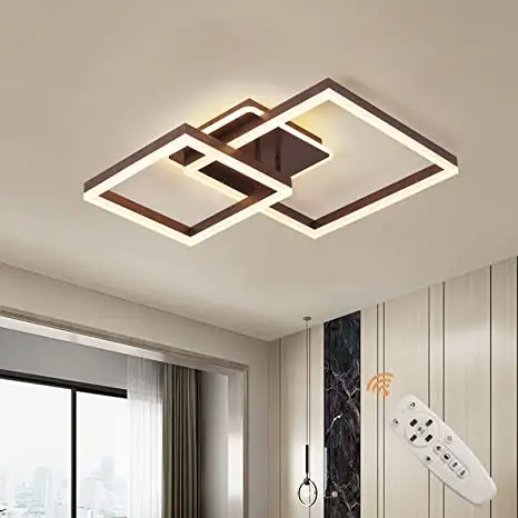 Plafoniera moderna, lampada a sospensione a LED in acrilico con plafoniere da incasso dimmerabili telecomandate Design unico quadrato 3