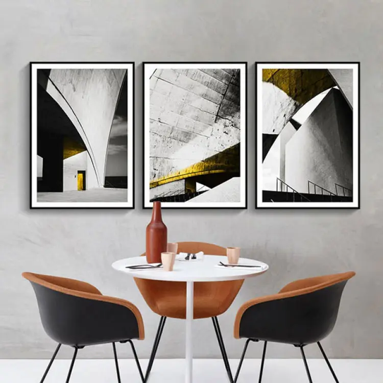 Decoración de sala de estar de edificio abstracto, pintura moderna minimalista para colgar en la pared, Mural de estilo nórdico, tríptico abstracto para dormitorio