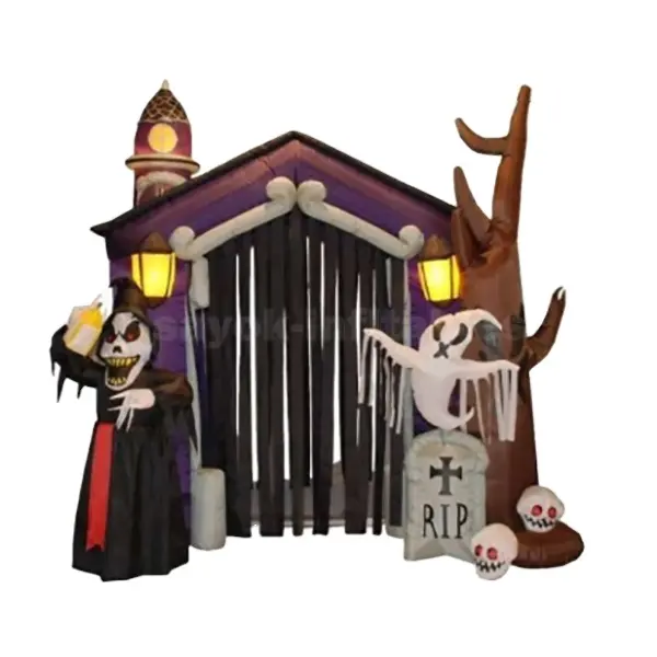 Casa inflable gigante para halloween, arco de decoración de fiesta, venta al por mayor