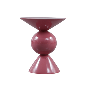 现代独特设计圆形玻璃纤维茶几客厅边桌小茶几家具 - Product Image 2