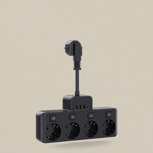 Presa di estensione portatile Multi-funzione EU 4 AC generale presa di corrente con 4 Usb e interruttore individuale - Product Image 1