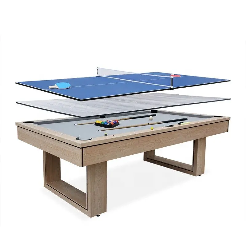2023 Novo Design 7ft 3 em 1 com mesa de bilhar Mesa de tênis Pingpong e reunião ou jantar Desk Top à venda
