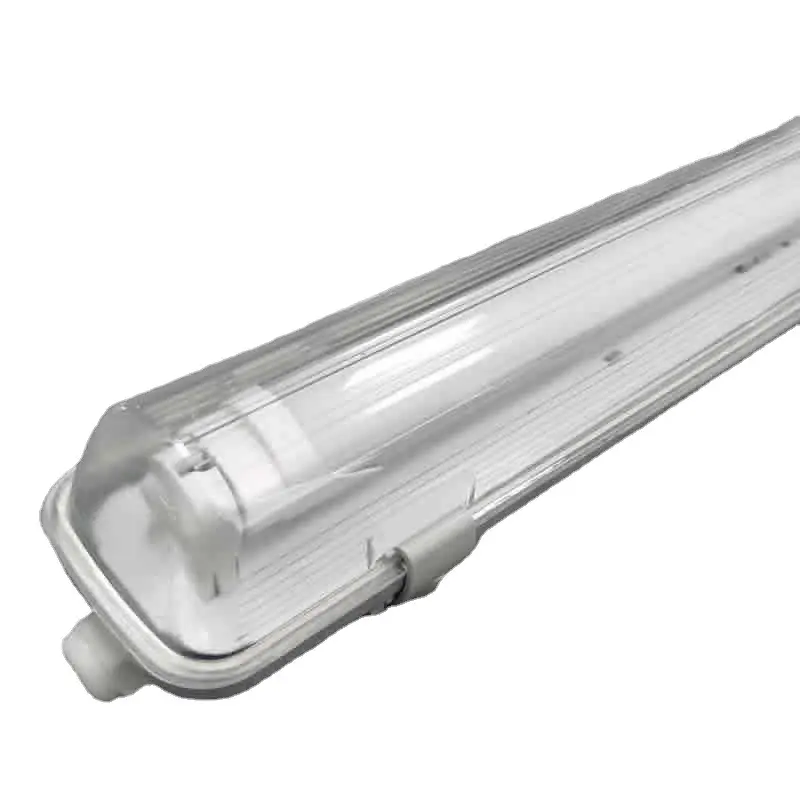 T8 2 feet fluorescent three-proof lamp IP65 PC cover ABS bottom waterproof lamp LED Batten