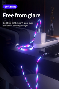 OEM cep telefonu kablo Usb şarj 3 In 1 Usb şarj veri Led Usb çok fonksiyonlu kabloları akan Led işık şarj kablosu - Product Image 6