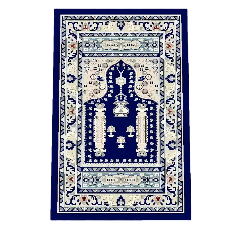 Tapete de oração muçulmano estampado liso cobertor de adoração budista tapete de flanela dobrável para muçulmano