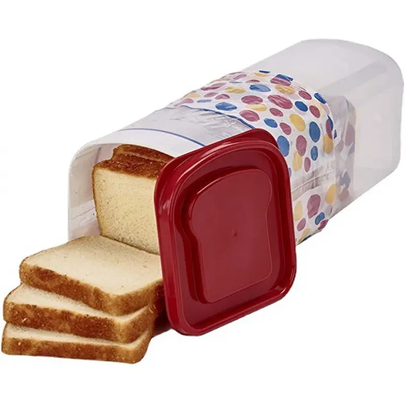 Scatola di pane rettangolare con manico traslucido contenitore di imballaggio scatola di stoccaggio per alimenti freschi secchi pagnotta torta custode