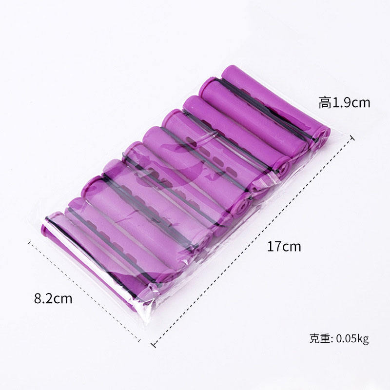 Hair rolls with cap & 1.9 Pack of 10 plum red