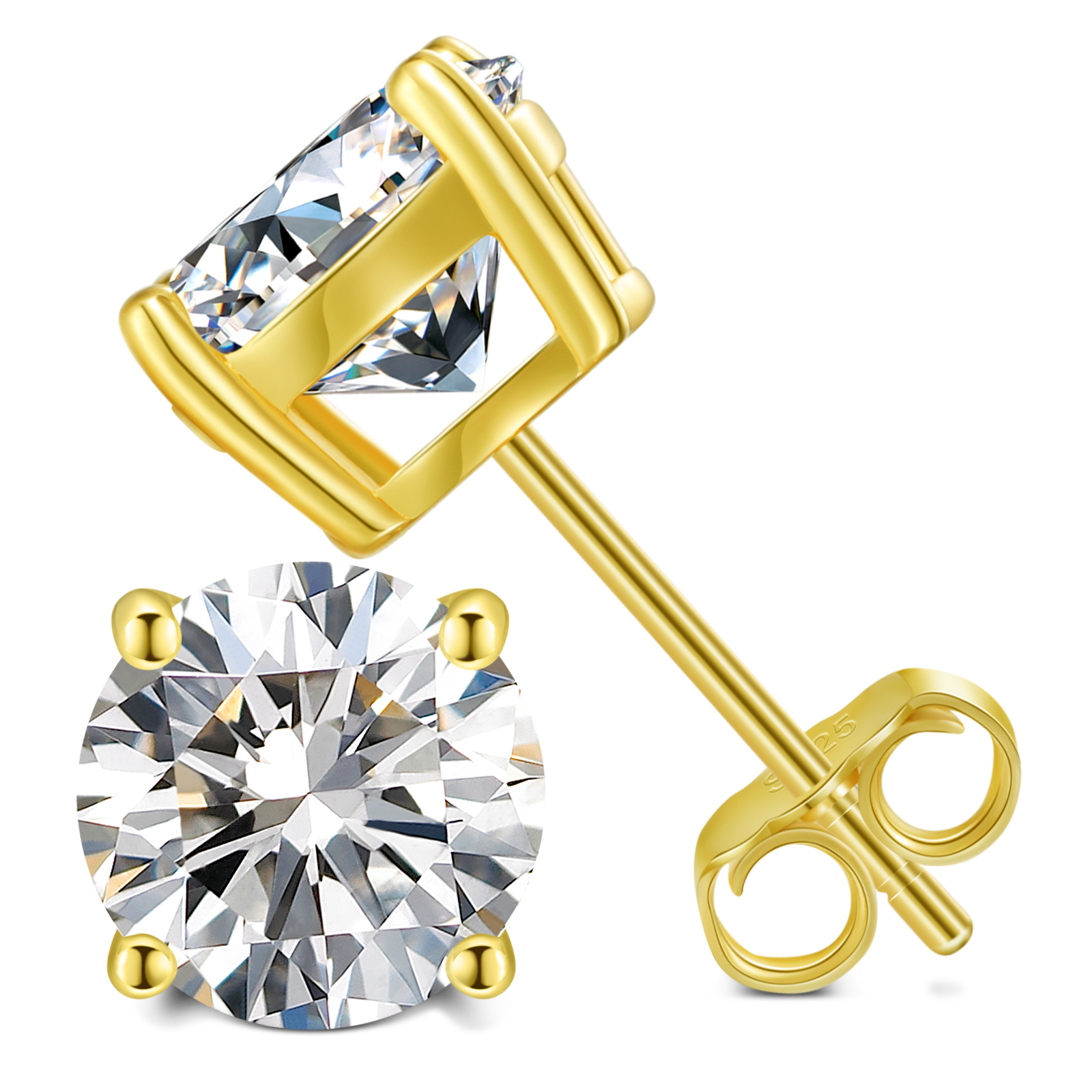 6,5 mm 1 ct/orecchio - Oro