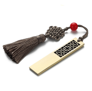 复古中式黄铜u盘简单金属设计，带窗花图案 - Product Image 5