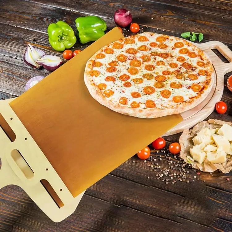 새로운 디자인 주방 액세서리 가제트 핸들 전송 트레이 피자 주걱 빵 베이킹 도구 슬라이딩 피자 껍질 삽
