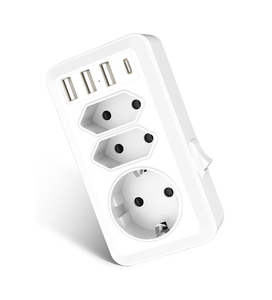 Adaptador de enchufe múltiple 7 en 1 UK con 3 enchufes 3 cargador USB 1 Tipo - Product Image 2