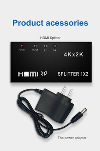 4K X 2K 30Hz HD <strong>Splitter</strong> 1input <strong>2</strong> <strong>Output</strong> 1080P One Host <strong>Outputs</strong> Two Displays Devices Computer Rectangle - Product Image 2
