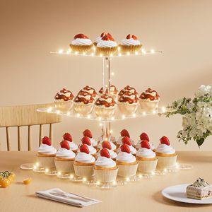 Tùy chỉnh 3 Tier <span class=keywords><strong>cupcake</strong></span> tháp chủ Acrylic <span class=keywords><strong>cupcake</strong></span> đứng Acrylic bánh hiển thị cho sinh nhật thanh kẹo - Product Image 5