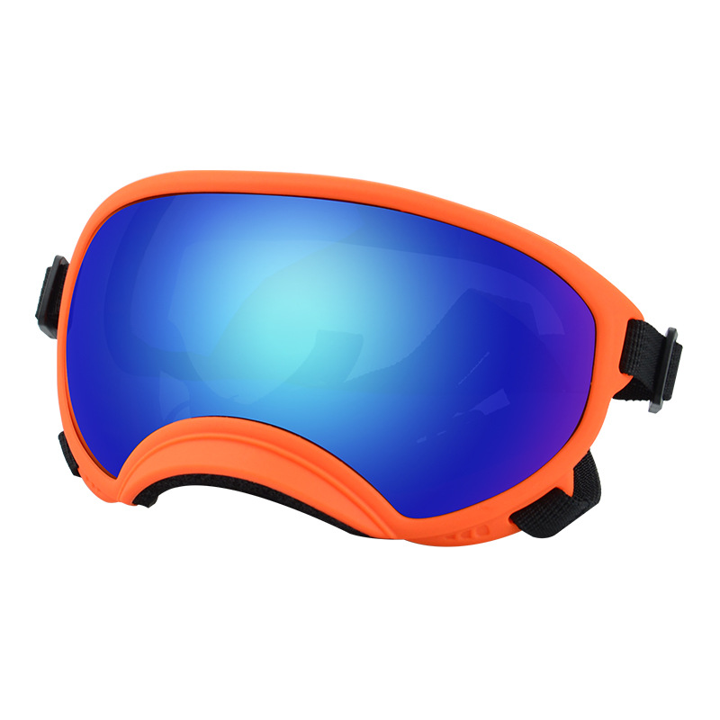 Monture orange et lentille bleue