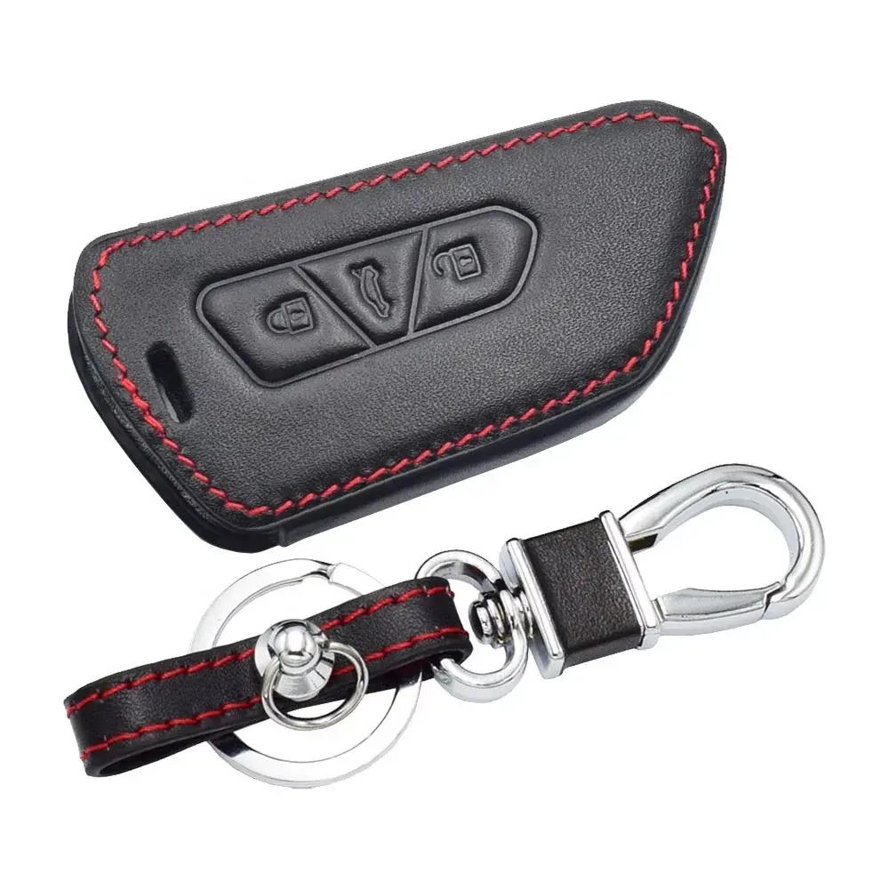 Leders chl üssel etui Für VW Volkswagen Golf 8 Mk8 2020 Skoda 3 Tasten Smart Keyless Remote Cases Schlüssel bund halter Autos chl üssel abdeckung