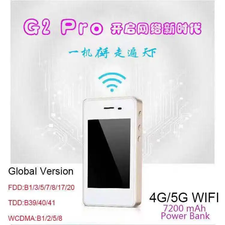 Ngoài Trời Hotspot Unlocked G2 Pro Di Động Không Dây Modem Mini 4 Gam LTE Wifi Chia Sẻ Simcard Router 7200MAh