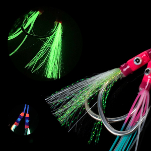New Design 2 Pairs/bag <strong>Hook</strong> 1/0 2/0 3/0 4/0 5/0# Double Assist <strong>Hook</strong> Luminous Jigging <strong>Hooks</strong>