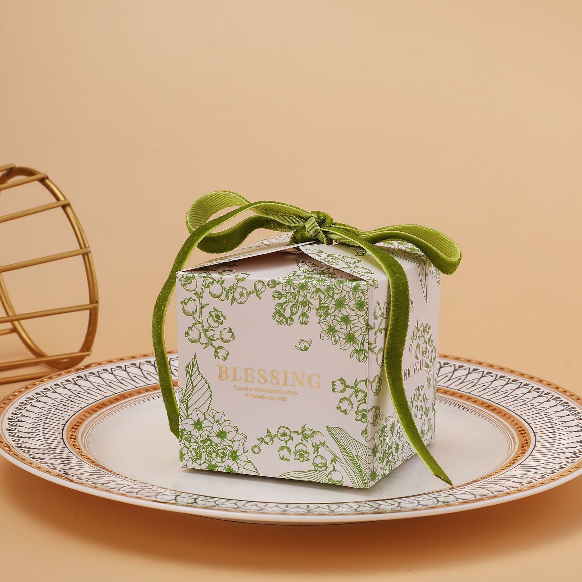Boîte en cuir vert