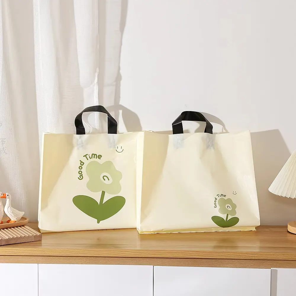 Sacchetto regalo personalizzabile con vari modelli stampati e caratteri di materiale PE indumento sacchetto di plastica