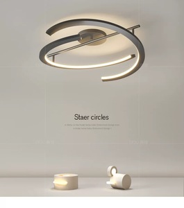 <strong>2025</strong> Nordic Minimalist <strong>LED</strong> <strong>Ceiling</strong> Light Simple Black Iron and Acrylic Adjustable Circular Design for Luxury Restaurant <strong>Lamp</strong> - Product Image 4