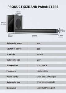 Altavoz de barra de sonido de dientes azul de 2,1 canales Premium para sistema Multimedia de cine en casa y TV con Subwoofer Salida de Audio de alta calidad - Product Image 6