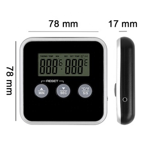 CE RoHS LFGB termometro digitale per alimenti con funzione di temperatura e timer termometri per carne per cucinare termometro per frigorifero - Product Image 2