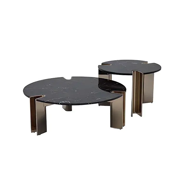 Moderne En Minimalistische Luxe Salontafel Voor Woonkamer Meubels-Italiaanse Stijl, Natuurlijk Marmer, Veilig En Elegant