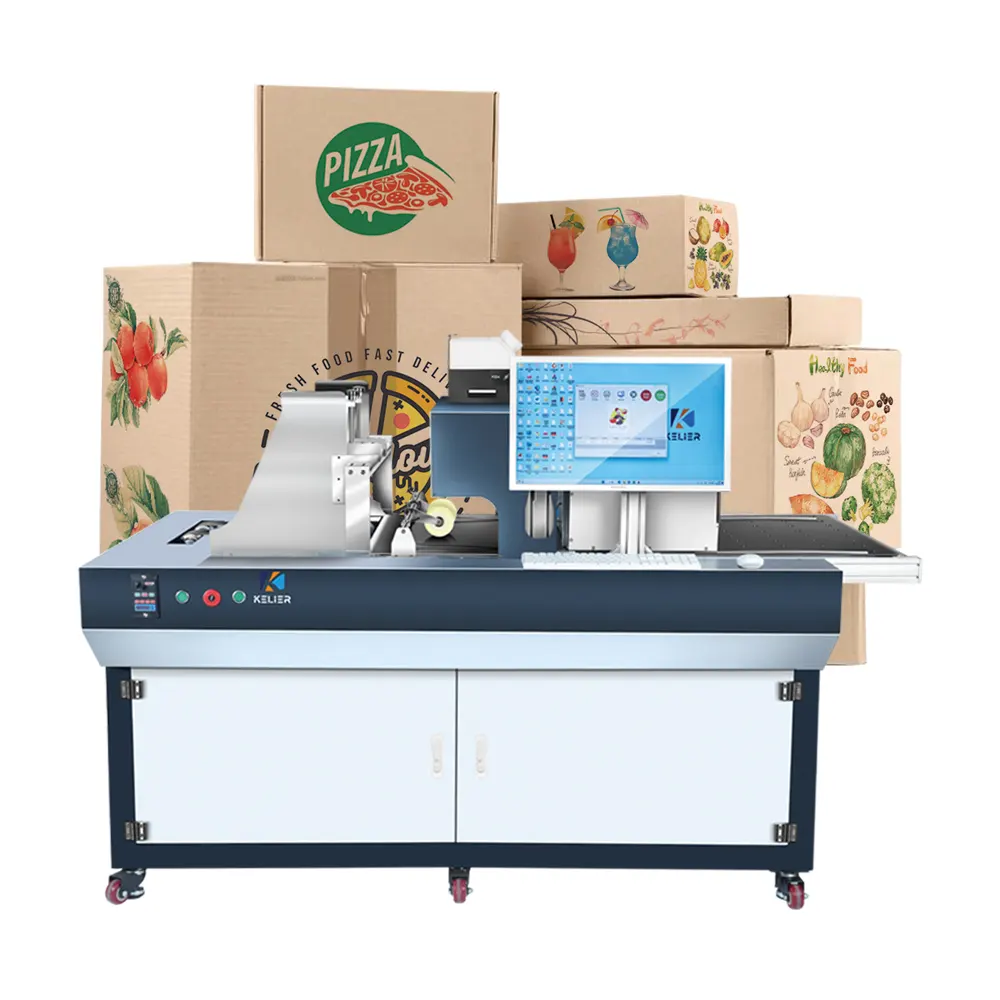 Kelier 컬러 잉크젯 디지털 판지 상자 피자 1 회 패스 판지 프린터