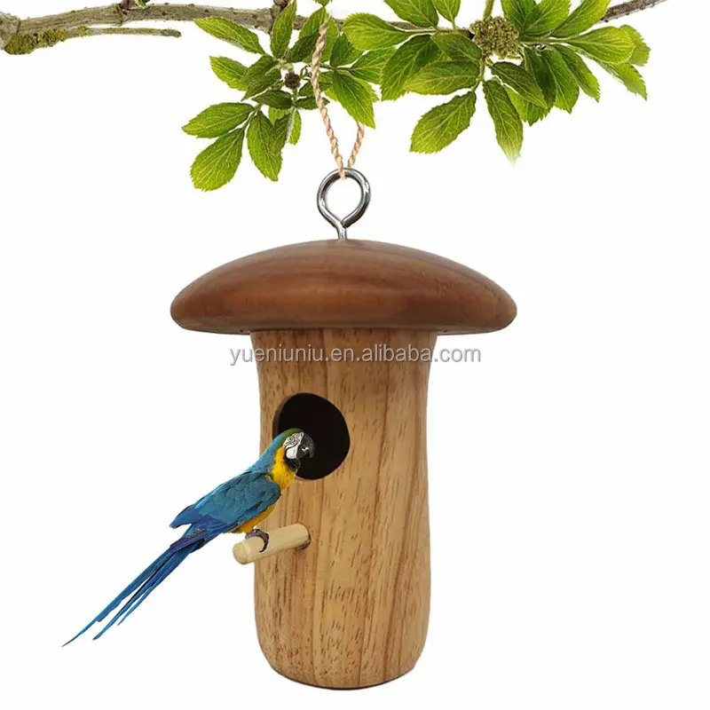 Rumah burung kolibri gantung kayu sarang burung bayan Mini rumah Chalet