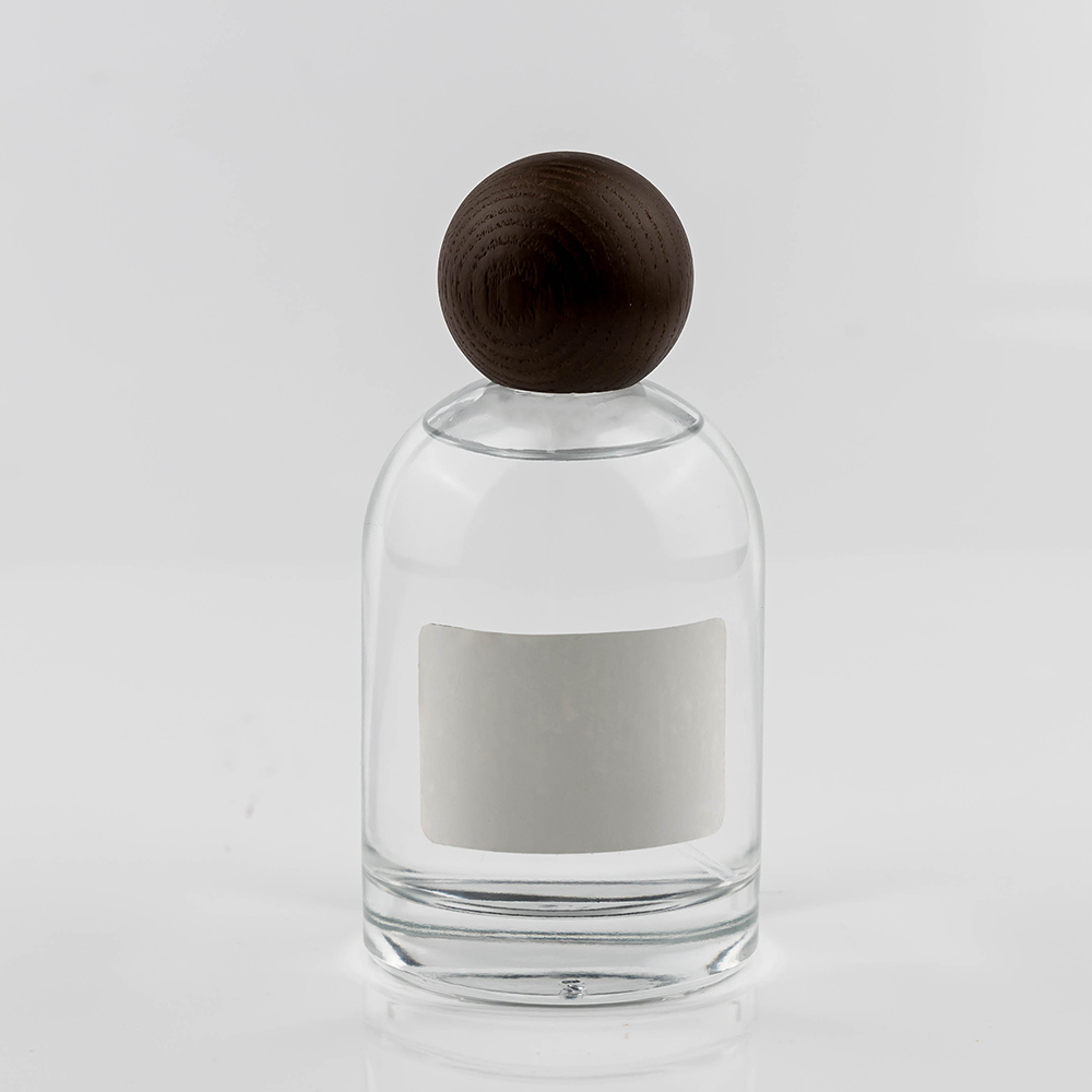 Bouteille en verre + bouchon rond + vaporisateur argenté