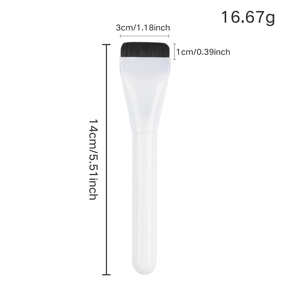 Pincel plano de plástico blanco.