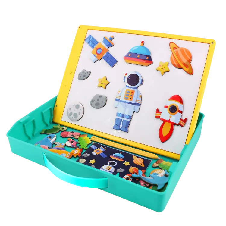 2 in 1 portatile multifunzionale 11 pollici Multicolor Doodle Pad lavagna magnetica Puzzle LCD per bambini scrittura Tablet Set