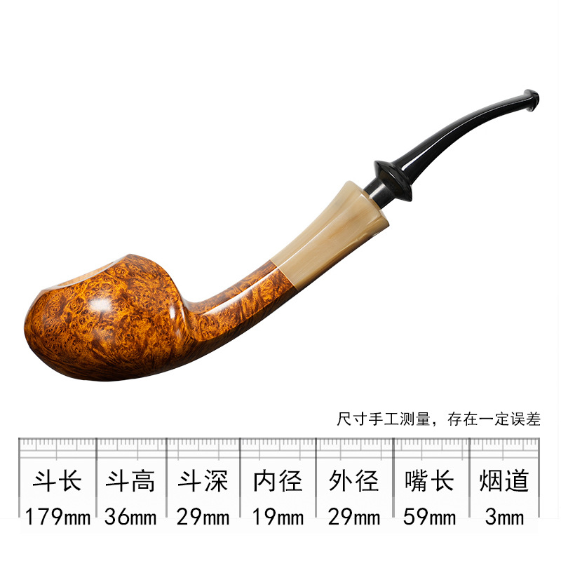 Light-colored glossy cow horn black sash