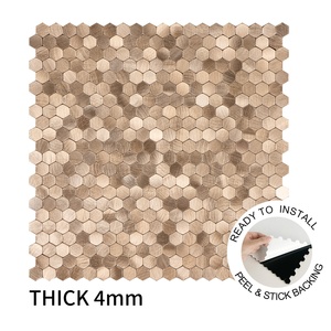 VividTiles самоклеящаяся металлическая плитка для пилинга и палки для кухни серебристо-Золотая алюминиевая поверхность - Product Image 2