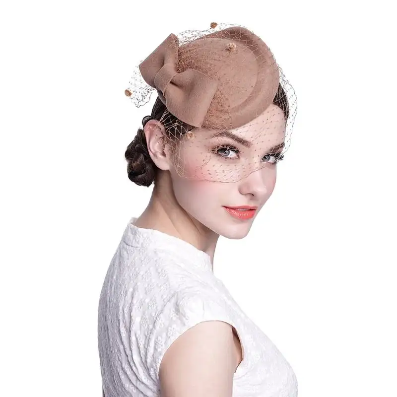 महिलाओं के लिए उच्च गुणवत्ता वाली ऊनी वेडिंग फ़ासिनेटर टोपी पिलबॉक्स ऊनी टोपी महिलाओं के लिए