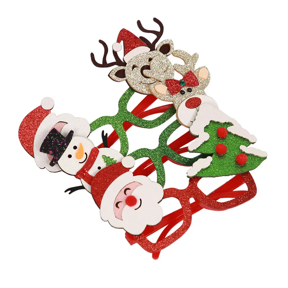 Montura de gafas de dibujos animados para decoración navideña, marco de gafas para decoración de fiestas infantiles, regalo pequeño