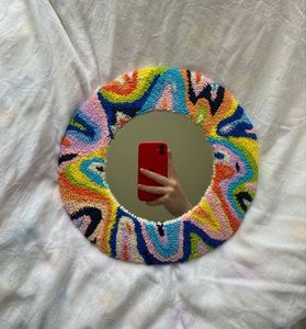 Tuyệt vời giao dịch cửa sổ đóng khung Mug Thảm gương đứng tay Infinity chần sợi vòng gương cho tường trang trí nội thất - Product Image 2