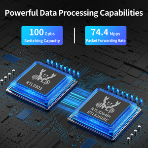 Conmutador de 10G, conmutador de red gestionado por Web de 5 puertos, conmutador Ethernet de laboratorio doméstico gestionado inteligente de 10000Mbps, cliente LACP/VLAN/DHCP - Product Image 3