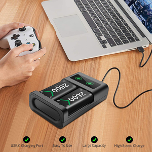 XboxシリーズXS/Xbox OneSXコントローラー用2pcs2600mAh充電式バッテリーパックXboxOneアクセサリー用USBバッテリー充電器 - Product Image 5