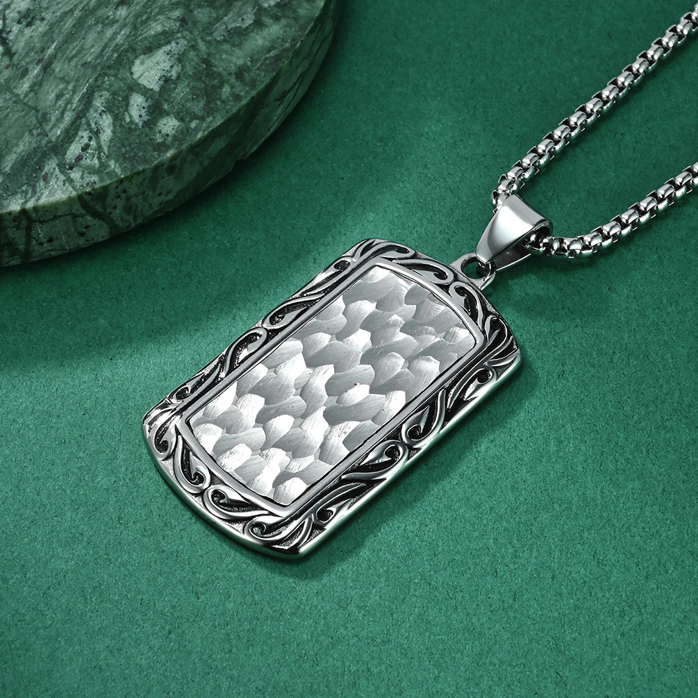 silver pendant steel+3.0*60cm chain