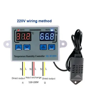 Controlador de temperatura y humedad LED Digital W1099 para incubadora 12V 24V 110V 220V termómetro higrómetro medidor Sensor termostato - Product Image 3