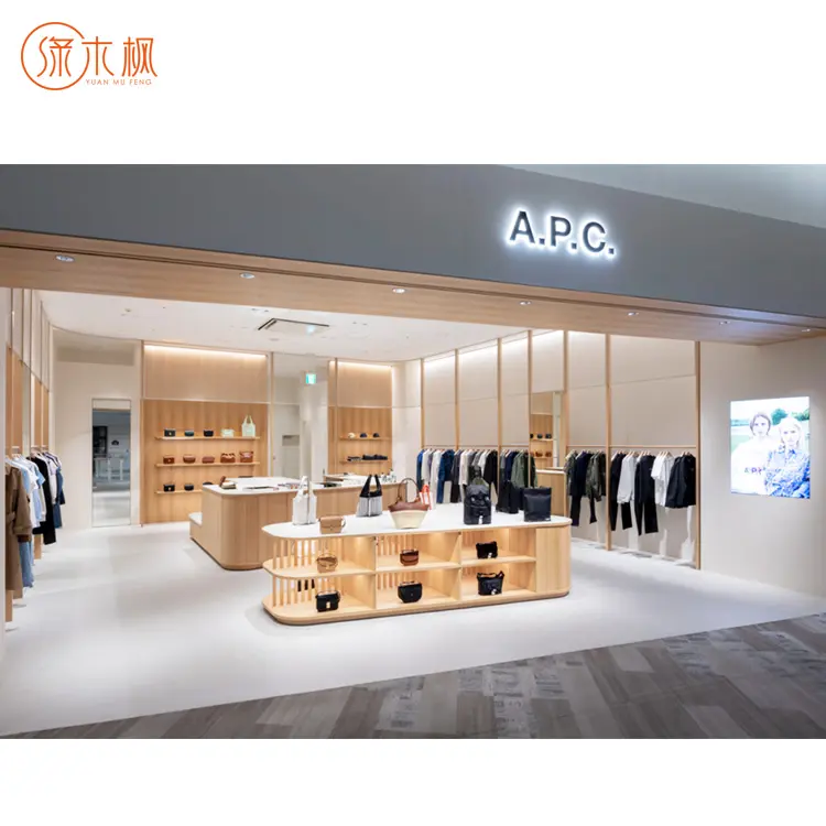 Customized Simple Clothes Showcase Kiosk New Design Advanced Storage Clothing Shop Showcase