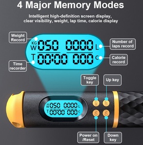 コードレススマートジャンプロープポータブルLEDディスプレイスキップ運動カロリーデジタルカウント - Product Image 2