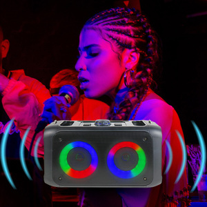 Portatile casa Karaoke Woofer RGB illuminazione Wireless microfono Extra bassi per feste KTV famiglia uso Computer memoria/TF Card di accesso - Product Image 5