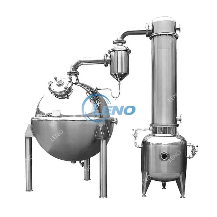 Evaporador rotatorio al vacío 30 Kg/H Unidad de destilación Aceite de cáñamo Etanol Evaporador Cristalizador de vidrio químico