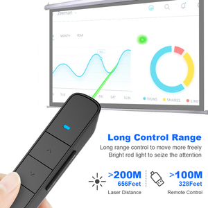 Presentatore Wireless Clicker Powerpoint con puntatore Laser verde - Product Image 5